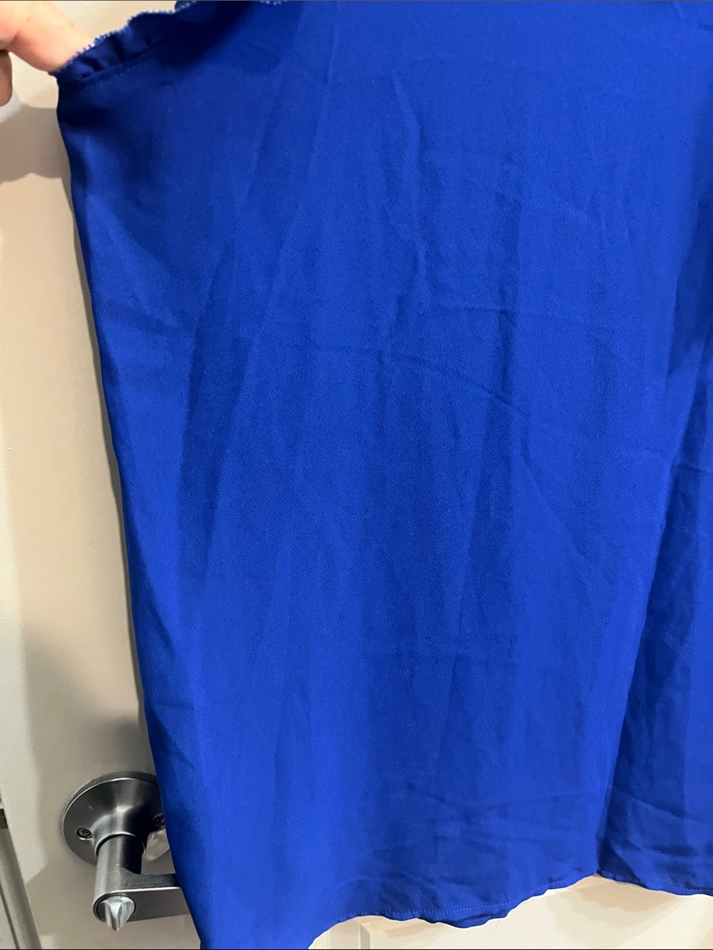LOFT Cobalt Tie-Neck Flutter Sleeve Blouse - Picture 5 of 13